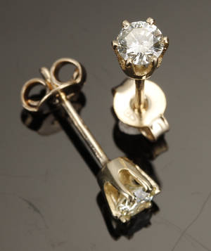 Diamant ørestikker, ca. 0.50 ct