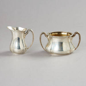 Gräddkanna sockerskål silver