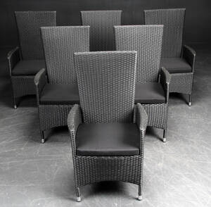 Seks havestole med regulerbar ryg 6 