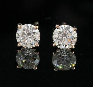 Earrings 18k with brilliant cut diamonds approx 1.40 ct