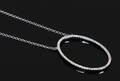 Brillant halskæde, 18 kt hvidguld m integreret vedhæng, 0.17 ct.