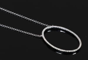 Brillant halskæde, 18 kt hvidguld m integreret vedhæng, 0.17 ct.