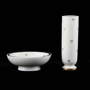 WILHELM KÅGE. VAS och SKÅL, Gustavsberg CARRARA signerade, 193040-tal.