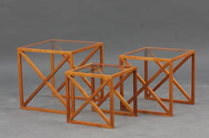 3 indskudsborde med glasplade 6