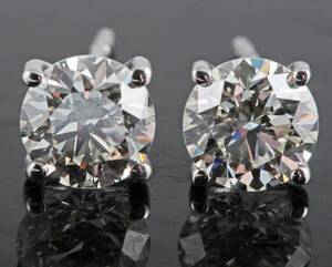 Earrings 18k with brilliant cut diamonds approx 1.40 ct