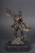 Bronzefigur af indianer.