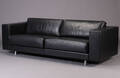 Erik Jørgensen. Tre-pers. sofa, sort skind  