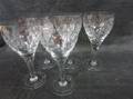 5 fotglas med slipad dekor   H17cm