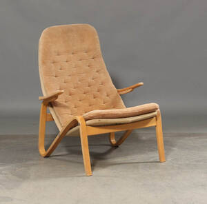 Lænestol med stel af egetræ, udspændt kanvas med hynde Denne vare er sat til omsalg under nyt varenummer 4561233