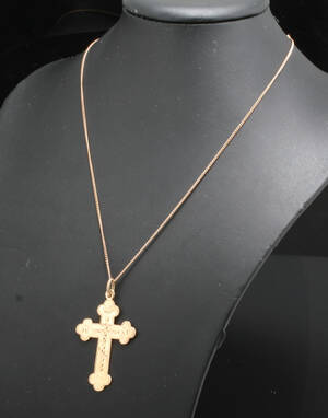 14kt cross pendant necklace 5.80gr