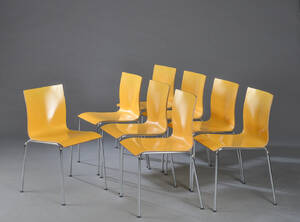 Erik Magnussen. Sæt på otte Chairik stole 8  