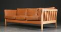 Tre-pers. sofa, cognacfarvet læder