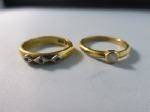 2 ringar 23 K guld vikt9,4 g