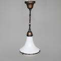 TAKLAMPA, metall och glas, 1900-tal.