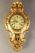 Wanduhr, gefasstes Holz
