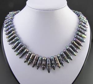 Süßwasserzuchtperlen Collier mit Bulletperlen