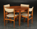 Spisebord af teak, fire stole, 1950erne, dansk møbelproducent 7