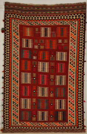 Persisk Ghashghai Kelim, 235x140 cm.