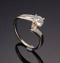 Diamantring, ca. 0.74 ct.