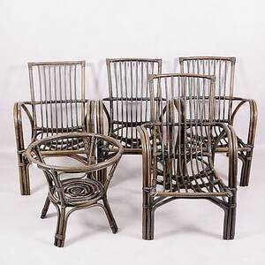 TRÄDGÅRDSGRUPP, 5 delar, 1900-tal.