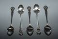 Kaffeskedar silver 5 st, L 11 cm
