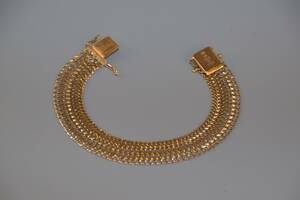 Armband guld 18K, L 19 cm, B 10 mm