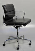 Charles Eames. Soft Pad kontorstol med sort læder, model EA-217 