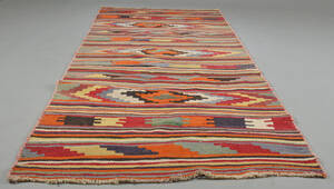 Kelim, uld på uld, 280 x 114 cm.  