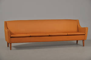 4 pers. sofa med satinvævet uld, 1950-1960erne