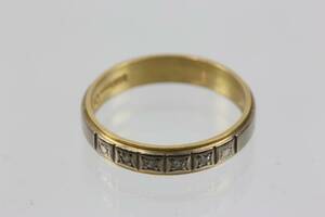 RING med briljantslipade diamanter, 4 st, guld, 18 k, 3 g