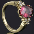 Pink turmalin og brillant ring fra Heartbeats