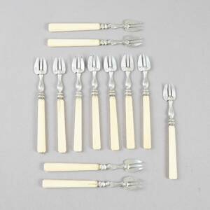 Ostrongafflar 12 st silver  bakelit