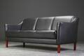 Tre-pers. sofa, sort læder