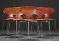 Arne Jacobsen. Seks stole af teak, Myren, model 3100 6 