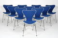 Arne Jacobsen. Ti stole, Syveren, model 3107. 10 