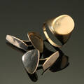 Manchetknapper i 8 kt, guldring af 14 kt. 3