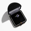 Ring 18 k rodierat vitguld safir diamanter 