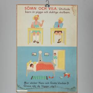 SKOLPLANSCH, Sömn och vila, 194050-tal