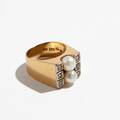 Ring 18 k guld pärlor och diamanter