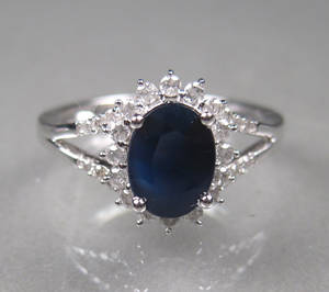 Safir- og brillantring
