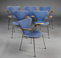 Arne Jacobsen 1902-1971. Seks armstole, model 3207 6.