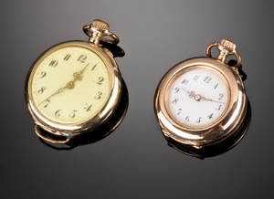 To damelommeure af guld 14 kt. 2