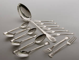 Kugle. Bestikdele af sølv 15