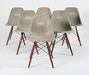 Charles Eames Seks skalstole med unikke numre 6