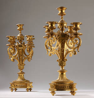 Et par franske Napoleon III kandelabre ca. 1850 2