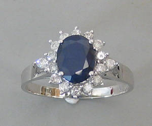 Safir- og brillantring