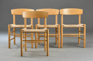 Børge Mogensen. Sæt på fire shakerstole, model J39 4 Denne vare er sat til omsalg under nyt varenummer 4358164