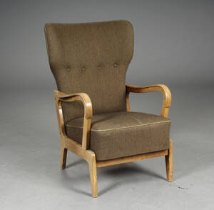 Dansk møbelproducent. Lænestol, bøgetræ, 1950erne Denne vare er sat til omsalg under nyt varenummer 4620520