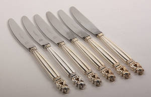 Georg Jensen. KongeAcorn. 6 middagsknive 6