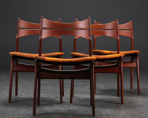Erik Buch. 4 spisestole i teak 4